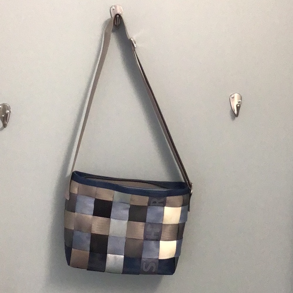 Harvey’s vintage “denim” seatbelt purse